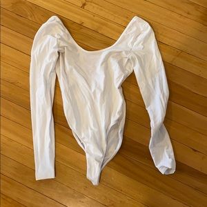 American apparel plain white long sleeve bodysuit